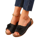 Slippers Women 25 New Slope And Exposed Toe Wearing Flower-Shaped