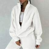 Women's New Zipper Grip Velvet Sweatwear Sports Fashion Jacket