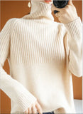 Zingj Autumn And Winter Lazy Wind Thickened High-Necked Sweaters Women's Long-Sleeved Solid Color Pile Collar Knitted Bottomed