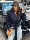Tie With Long-Sleeved Wind Coat Jacket Top 2025 Spring And Autumn New