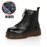 New Autumn And Winter Martin Boots Thick-Sley Fashion Women's Leather Short-Skin Shoes For A Long