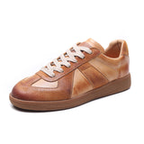 Layer Cowhide Low Helper Shoes Women 2025 Spring New Leisure Training Shoes Fashion Round Head Small White