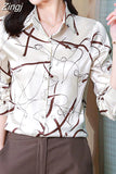 New Spring Women Silk Shirt Fashion Satin Long Sleeve Blouse Vintage Women's Elegant Blouses OL Womens Tops Female