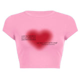 New Ins Summer Women's Sexy Print English Short T-Shirt