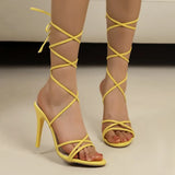Zingj 2024 New Large Size Round Head With Women's High Heel Sandals Original Single