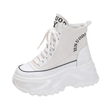Autumn New Dad Shoes Korean Version Simple Ins Women's Shoes Platform Increased Casual Web Red High Help Sports Shoes