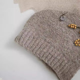 Autumn New Beaded Sweaters With Loose Semi-High Necks