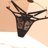 T-Tong Trousers Female Transparent Fine-Belt Bow Bow New Scratchless Breathable Mesh Hot Low-Waisted French Trouser