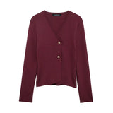 New Asymmetric Button Decoration Knitted Cardigan Jacket