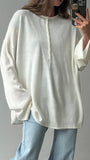 Simple Style Lock-Free Knitted Sweater Thin Lazi Loose Bottom Long Sleeve Lazy Leisure Autumn