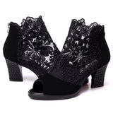 Summer New Large-Size Mesh High Heel High Heel High Heel High Heel Fish Mouth Fashion Women's