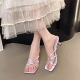 Women's New French High-Heeze Cool Slippers In The Summer Of 2025 Wear A Font Cool Drag Side-Of-Slip