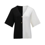 New Flat-Sleeve V-Neck Sports Knitwear Jacket