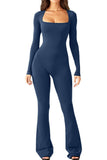 Women's Long-Sleeved Giose Waist-High-Legged Jump-Suited Jump-Suited Jump-Suited