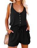 Summer Sleeveless Waist-controlled Lace-up Loose-fitting Wide-leg