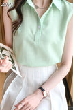 Summer Blouses for Women Stripe Womens Tops Shirt Chiffon Sleeveless Womens Blouses Basic Clothes for Women Sexy