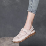 Kraft Hand-Made Retro Hollow Sandals Women 2025 Summer New Comfortable Thick-Soled Casual Roman