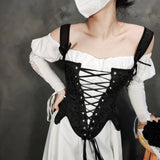 Autumn New Fashion Strap Fish Boned Deflower Petals Waist Corset Body Sleeveless Sexy