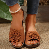 Women's Shoes 2025 Spring And Summer New One Flower-Dew Slippers Women Cool