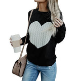 And Winter With The New Women's Knitted Shirt Round-Neck Fashion Jacket Love Sweater Women's
