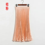 Luster Polyester Pressure Folded Half Skirt Original Single Long Skirt Silk Clear Silk