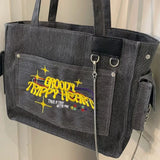 Vintage Washed Large Canvas Crossbody BagOutfit