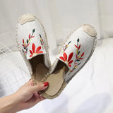 Embroidery Baotou Slippers Women's Grass Porpoise Vine Bottom Fisherman's Shoes Large Size 44 Yards Flat-Soled Muller