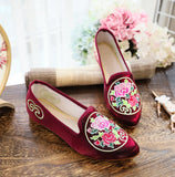 Zingj Shoes Single Shoes Bright Silk Cloth Dance Shoes Cheongsam Shoes Ancient Style Mother Shoes Embroidered Cloth Shoes Women's