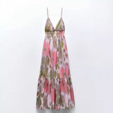 Women's Clothing Explosion Tie-Dye Printing Belt Sling Dress French Fashion