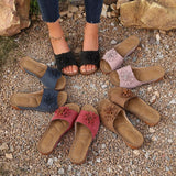 Women's Shoes Sliders In The Summer Of 2025 Women Wearing Slopes And Flowers Slippers Women's Sandals Beach