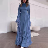 Women's Dress 2025 New Lace Horn Sleeves Fashion French Temperament
