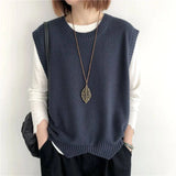 Vest Women's Vest 2025 Spring And Autumn Pure Color Loose Round Neck Irregular Jacket Short Horse Clip Shoulder