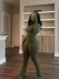 Spring And Summer New Sports Casual Women's Sexy Tight Long-Sleeved Horn Two
