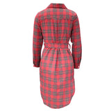 Spot 2025 Autumn And Winter New Women's Fashion Temperament Lapel Long Sleeves In The Long Plaid
