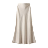 Lustrous Silky Silky Dress Half-Dress Women's Summer Long Fishtail Skirt High-Waisted Thin-Butt