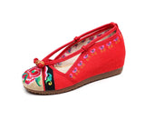 Zingj Not Include Shoe Box Single Shoes Full Size Inside Raised 5 Cm High Heels Embroidered Cloth Shoes Spring And Summer Women's