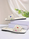 Scented Slippers Women Wear Ins Fashion Flat-Bottomed Pearl Soft-Bottomed French-Style Cool Drag