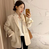 Zingj 2024 New Khaki Short Blazer Female Small Design Sense College Style Commuter