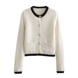 2025 New Women's Button Knitted Jacket Little Scented Women's Sweater
