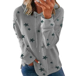 Zingj And Winter New Hoodie Women's Star Print Top Loose Large Size Hoodie Woman-Outfit
