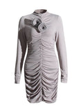 Yujie Style Dress Woman 2025 Spring New Fashion Design Feeling Hottie Folding Bag Hip Dress Dress