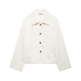 Women's ZA Autumn And Winter Street Fashion Short Shirt Collar Collar Hair