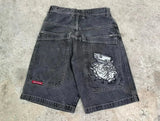 Baggy Denim Shorts Harajuku Y2K Jeans Hip-Hop Vintage Summer Brother 211-1-Outfit