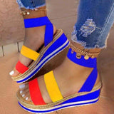 New Hemp Rope Slope And Coloring Lady Sandals Large-Size With