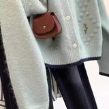 Sweet Embroidery Flowers Soft Sticky Cardigan Women Autumn And Winter New Loose Temperament Sweater Small Fragrant