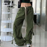 Elastic Waist Straight Leg Cargo PantsOutfit