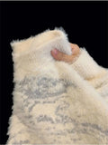 Autumn Winter Loose Casual Lazy O-neck Knitting Sweaters Women Pullover Pull College Style Korean Fashion Plush Sweater