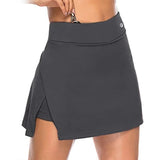 Two-Piece Hakama Skirt Women's Solid Active Performance Skort Lightweight for Running Tennis Golf Sports Mini