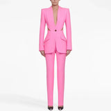 Star Fashion New Perspective Mesh Splicing Suit Jacket Trousers Suit