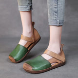 Layer Cowhite Shoes Soft Sole National Wind Flat-Soled Sports Sandals Summer Women's Roman Beach